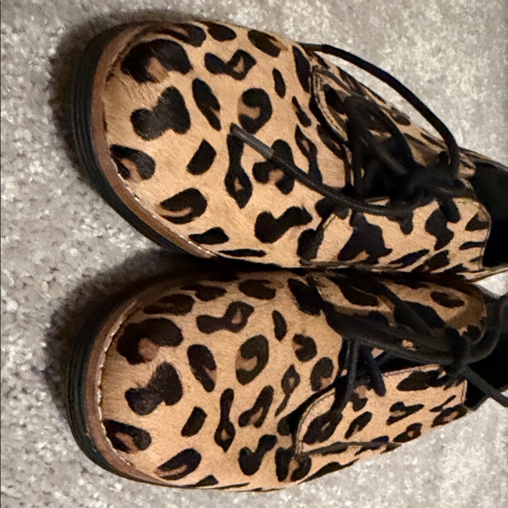 Cole Haan Leopard Print Lace-Up Oxfords in Tan and Black - Picture 5 of 6